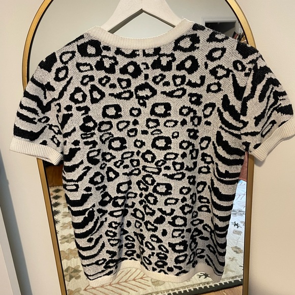INTERMIX animal print sweater tee - Picture 2 of 3